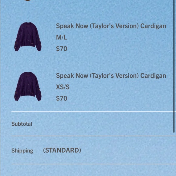 Official Taylor Swift Speak Now Cardigan - Picture 5 of 8